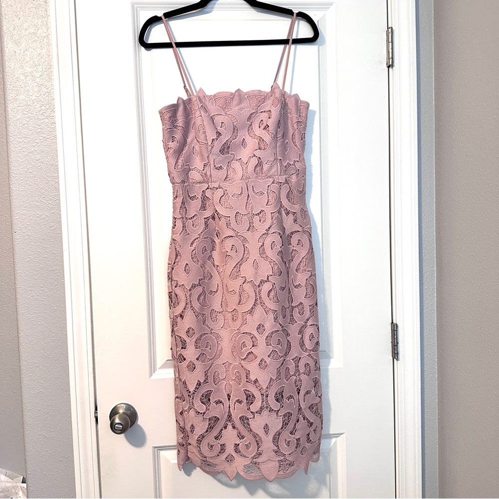 BARDOT | Lina Lace Sheath Dress in | Blush | 6 Small